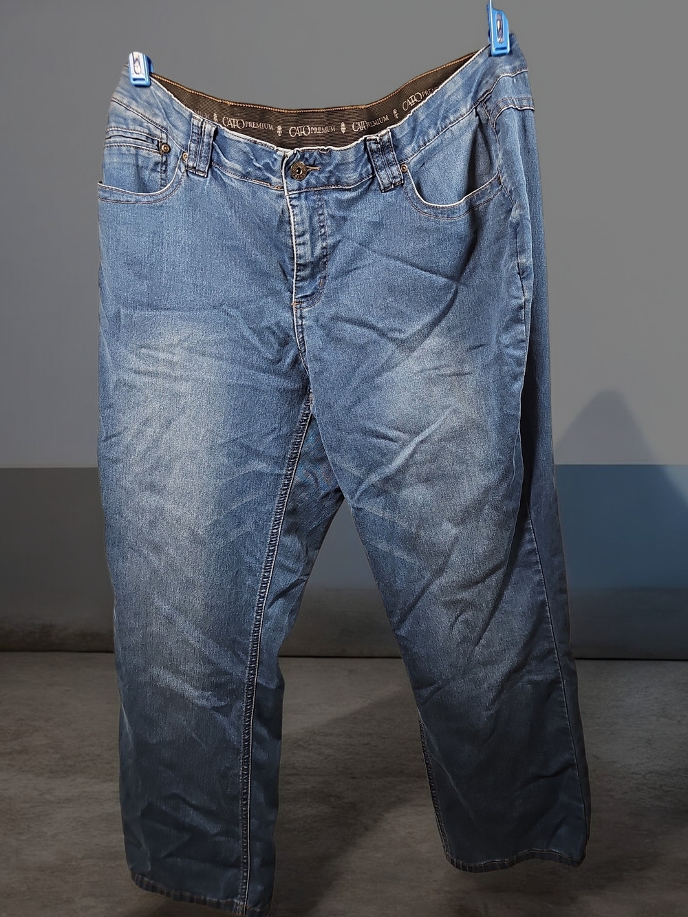 Cato Women's Straight Leg Jeans - Blue Denim 18W Petite Soft Stretchy